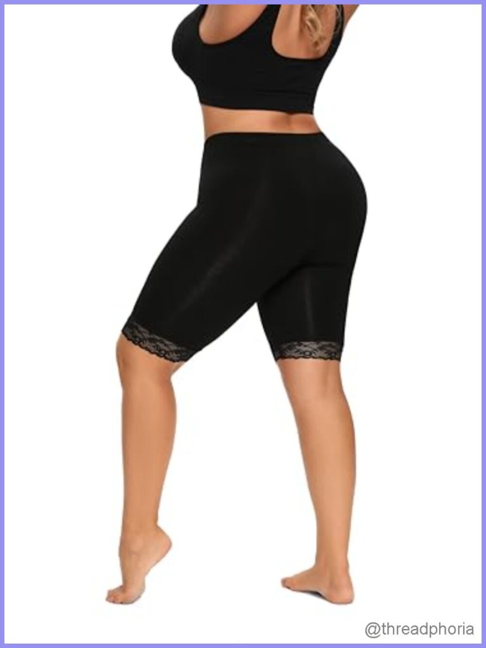 Seamless Slip Shorts Mid Thigh Anti Chafing Boyshorts Plus Size Lace